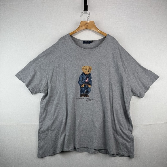 Polo Ralph Lauren Other - Polo Ralph Lauren Denim Polo Bear Mens 4XB T-Shirt Gray Tee